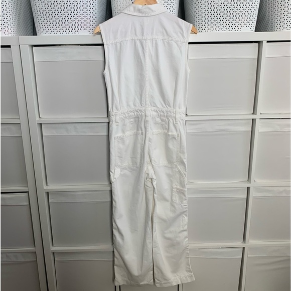 Madewell Denim Sleeveless Carpenter Jumpsuit in Tile White - Picture 4 of 4
